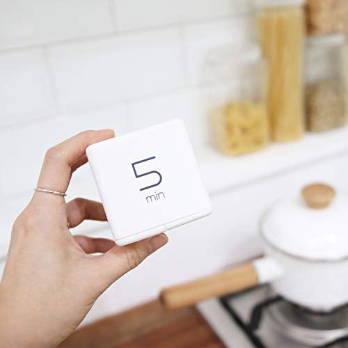 mooas Cube Timer (White), Timers Cube Flip Block Timers Productivity Gravity Sensor Time Management for Kids ADHD Classroom Kitchen Desk Workout Cooking Study 5, 15, 30, 60 min Timer Setting - color: White