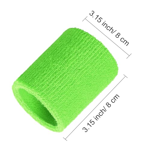 Willbond Wrist Sweatbands, Sports Sweatbands for Competition, Sweat Absorbent, for Basketball, Tennis, Football, Running and Work (Pack of 6) - color: Fruit Green, Orange, Rose Red