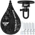 Speed Ball Boxing – MMA Speed Bag & Hanging Swivel Kit for Boxing Training – Punching Bag for Muay Thai, Kickboxing, Martial Arts, Reflex and Speed Training Striking Bag - color: Camo