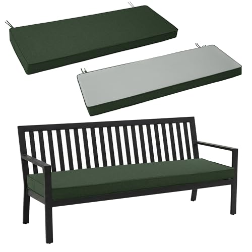 Outdoor Bench Cushion, Water-Resistant & Fade-Resistant, Porch Swing Cushions with Ties, Patio Furniture Seat Pads for Entryway Settee, Removable Cover Non-Slip Bottom, 36 x 14 Inch, Olive Green - color: Olive Green, size: 36" x 14" 1 Pack