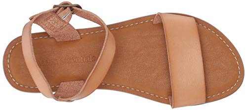Amazon Essentials Women's Two Strap Buckle Sandal with Adjustable Ankle Strap - color: Natural, size: 8.5