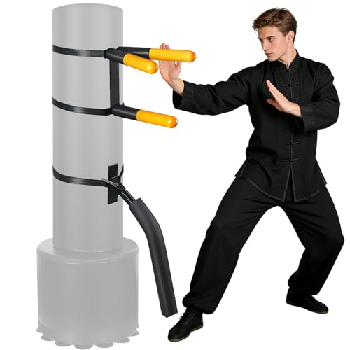 Wing Chun Dummy - Adjustable Wooden Wing Chun Dummy Arms & Leg - Space Saving Mook Jong for Home Gym, Kung Fu, and MMA Training - color: Soft Mount Model (For Punching Bags)