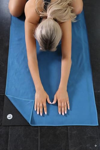 Eunzel 2 Pack Hot Yoga Towel Non Slip Yoga Mat Towel Non-Slip Sweat Absorbent Microfiber Towel for Hot Yoga, Pilates and Workout 72" x 26.5", Navy - color: Z-navy(2 Pack )