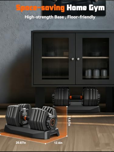 2026 New 15-in-1 Adjustable Dumbbell Set 105/52.5lb – Instant Weight Swap, Storage Box, Non-Slip, 3-Yr Service - color: Black Silver