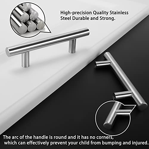 Homdiy 15 Pack 3-1/2 Inch Brushed Nickel Cabinet Pulls - Modern Handles for Drawers and Doors, Stainless Steel Hardware - color: Brushed Nickel, size: 3-1/2in hole centers