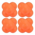 M METERXITY 4 Pack Reaction Ball - TPR High Difficulty Flexibility Training Ball Apply to Sports Exercise Daily Use (47 x 47 x 55mm, Orange)