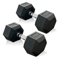 Rubber Hex Dumbbell, Multiple Weight Options 15-550 lbs | Premium Coated Free Weights Dumbbells for Home Gym Strength Training, Rack Not Included - color: 75LB pair