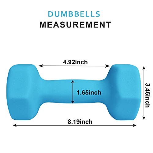 Balelinko Home Gym Equipment Workouts Strength Training Weight Loss Pilates Weights Yoga Sets Weights for Women, Men, Seniors and Youth - color: Blue, style: 7 LB, Pair