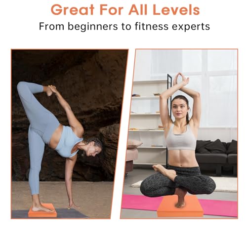 Balance Pad – Stability Trainer for Balance, Stretching, Physical Therapy, Exercise, Mobility, Rehabilitation and Core Training Non-Slip Closed Cell Foam Premium Balance Pad Knee Pad - color: orange