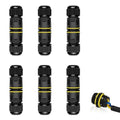 Waterproof Electrical Cable Connector,NineLeaf 6PK 3-PIN M20 Extension Electrical Cable Protector for Cable Diameter Ø5-12mm,Outdoor Power Cable Connector Joint for Garden,Water Pond Lights, Black - size: 6PK, style: Screw Tighten