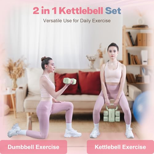 kisnbld Adjustable Dumbbell Set of 2, 4 in 1 Free Weights Dumbbells Set for Women with Fast Adjustment, Each 2lb 3lb 4lb 5lb Hand Weights Set for Home Gym & Outdoor Exercise Training - color: Green, style: Set