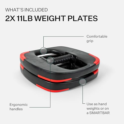 Les Mills™ Dual Purpose Ergonomic Exercise Weight Plates for Total Body Workouts - size: 11lbs weight pair