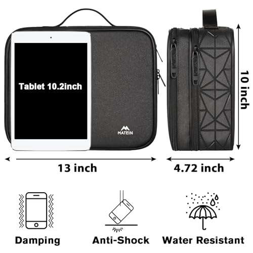 MATEIN Cord Organizer Case with Adjustable Divider, Large DJ Cable File Bag | DJ Equipment, Music Accessories, Double Layer, Shockproof, Portable, Cable Storage for Cord, Charger, Tech Accessories, Black - color: Black, size: Large