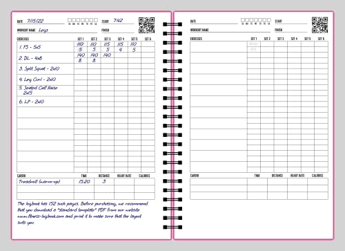 Fitness Logbook (Pink) - A5 Undated Workout Journal For Men & Women - Plastic Cover & Thick Paper - Planner Log Book To Track Weight Loss, Muscle Gain, Gym Exercise, Bodybuilding Progress - style: Pink Plastic