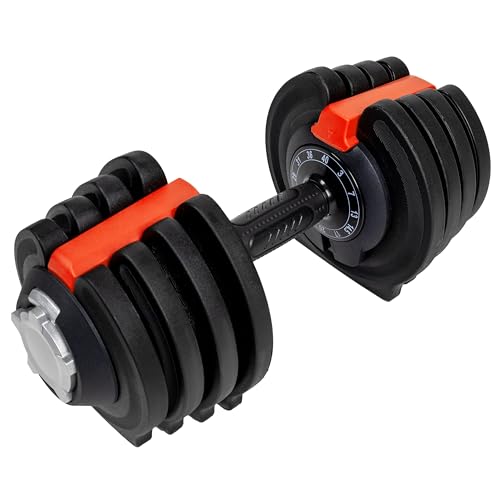 BodySport 40 Pound Adjustable Dumbbells – Includes 12 Free Weights, Ranging from 3 to 40 Pounds, Ideal for Home Gym Workouts and Weight Training - style: 40LB - SINGLE