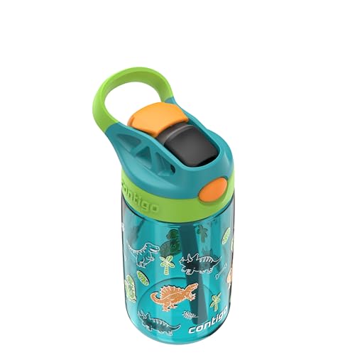 Contigo Aubrey Kids Water Bottle - color: Juniper/Dinos, size: 14 oz (Pack of 1)
