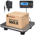 SurmountWay Shipping Scale 660lbs LCD Digital Platform Heavy Duty Portable Stainless Platform for Postal Shipping Scale Industrial Floor Scale W/ 14"X 12" - size: 660lb