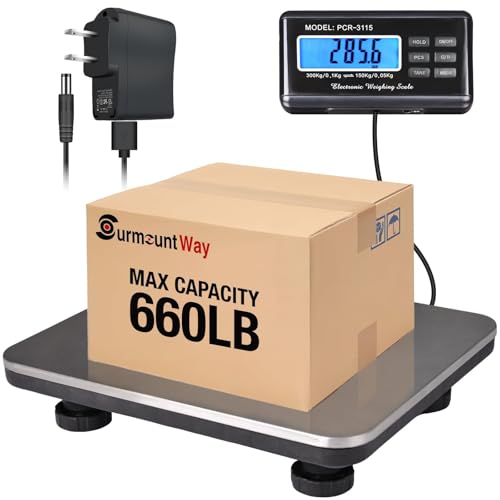 SurmountWay Shipping Scale 660lbs LCD Digital Platform Heavy Duty Portable Stainless Platform for Postal Shipping Scale Industrial Floor Scale W/ 14"X 12" - size: 660lb