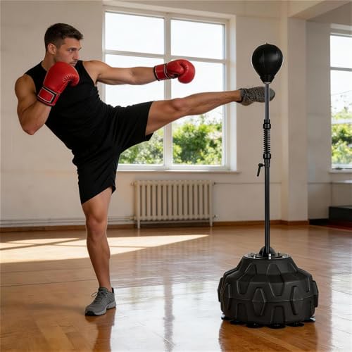 Boxing Reflex Bag, Punching Bag with Stand, 57-72.8 Inches Height Adjustable to Increase Speed, Reflex, and Stamina, Boxing Equipment for Training, Boxings Equipment, Stress Relief and Fitness