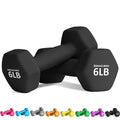 Balelinko Home Gym Equipment Workouts Strength Training Weight Loss Pilates Weights Yoga Sets Weights for Women, Men, Seniors and Youth - color: Black, style: 6 LB, Pair