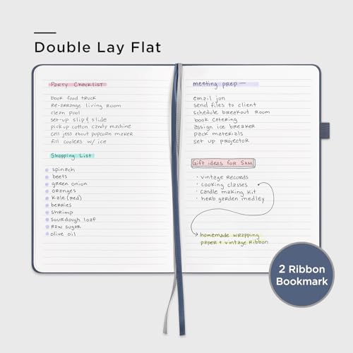 &And Per Se Lined Notebooks 3-Pack Gift Set, A5 Hardcover Journals, 160 Pages 100gsm Thick Paper, 3 Assorted Colors (Brown, Blue, Black) - color: Brown,Blue&Black, style: 3 Pack-Lined