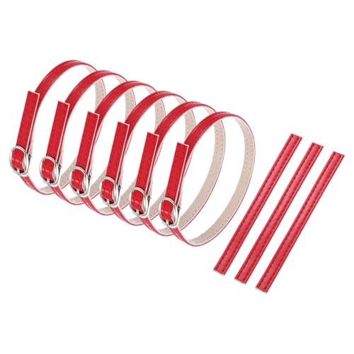 uxcell Replacement Ankle Strap for Heels Detachable Shoe Straps PU Leather Shoe Band - color: Piano Red