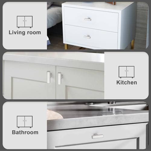 Probrico 5 Pack 2 inch (50mm) Length Stainless Steel Kitchen Cabinet Pulls Knobs,Square Brushed Nickel Drawer Knob, Single Hole Dresser Pull for Cabinets Closets - color: Brushed Nickel, size: Single Hole T Knob: 50mm(2inch)