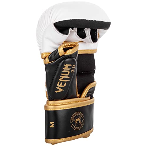 Venum Challenger 3.0 Sparring Gloves - color: White/Black/Gold, size: Small
