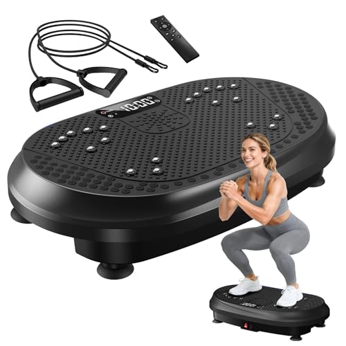 HVX Vibration Plate Exercise Machine for Lymphatic Drainage, Vibrating Fitness Platform 450 lbs Capacity Full Body Shaker Workout Equipment, Vibration Platform Machine Shaping Vibrate Board Sport Home