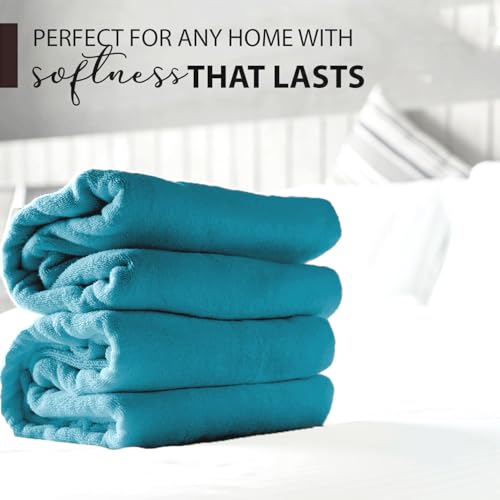 KAHAF COLLECTION 100% Cotton Bath Towels, 24x48 Pack of 6 Towels, Quick Dry, Highly Absorbent, Soft Feel Towel, Gym, Spa, Bathroom, Shower, Pool, Luxury Soft Towels (Teal, KC-2448-6-TEAL) - color: Teal, size: 24x48 - 6 Pack