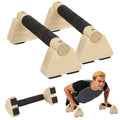 2 PCS Wooden Parallettes Push Up Bars, 9.85 x 3.93 In Solid Wood Pushup Handles, Non Slip Calisthenics Stands, Floor Exercise Bars for Handstand Training, Home Strength Workouts for Men Women