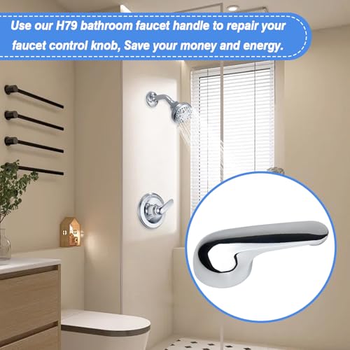 Single Metal Lever Handle Kit for 1300/1400 Series Tub Faucet for Delta H79, Chrome - color: Chrome