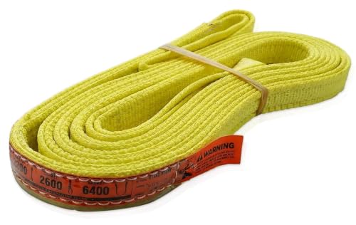 DD Sling 1 Inch x 12 Foot Nylon Lifting Sling – USA Made, 3,200 lb Vertical, 2,600 lb Choker, 6,400 lb Basket – 2-Ply Heavy Duty 900 Webbing, Type 4 Twisted Eye & Eye Rigging Sling, Safety Orange - size: 1" x 12'