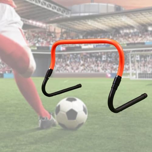 Menolana Agility Hurdle Adjustable Obstacle Improves Strength Speed Hurdle Jumping Bar for Games Football Coaching Multi Sports - color: Black Orange