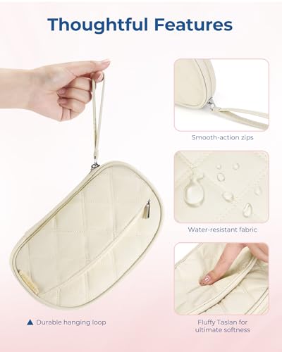 BAGSMART Cord Organizer Travel Cable Bag, Compact Tech Electronic Organizer Travel Case, Essentials for Charger, Cable, Phone, Flash drive - Beige - color: Single Layer Beige