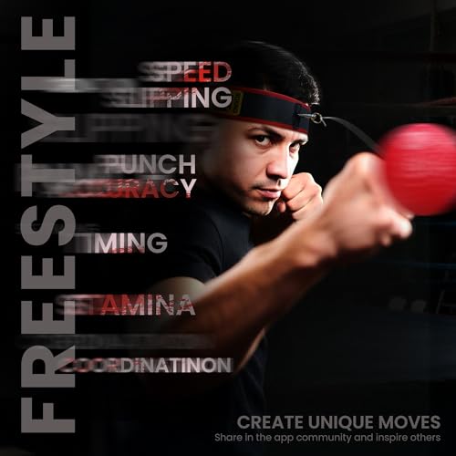 YMX BOXING® Ultimate Reflex Ball Set with Counter App - 4 React Reflex Ball Plus 2 Adjustable Headband, Great for Reflex, Timing, Accuracy, Focus & Coordination Training for Boxing, MMA and Krav Mega - color: Pink/Yellow/Red/Green