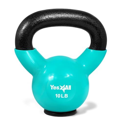 Yes4All Kettlebells Rubber Base, Kettlebell Set for Women, Strength Training Kettlebells Weights (10-65 lbs) - color: B. 10LB - Mint