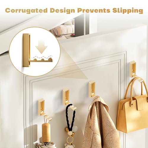 Folding Coat Hooks, 2Pcs Foldable Heavy Duty Wall Hooks Zinc Alloy No Rust Fold Up Hooks for Coat, Towel, Key, Hat, Bag, Jacket, Backpack. (Gold) - color: Gold, size: 2