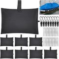 TOBWOLF 8Pack Boat Cover Sand Bags, 600D Windproof Marine-Grade Oxford | Tear-Resistent Sandbag Mooring Kit, Carabiners & Tarp Clips to Keep Boat Cover On, for Boat Covers, RV Covers & Tarp Weights - color: 8PCS - Black Boat Sandbags