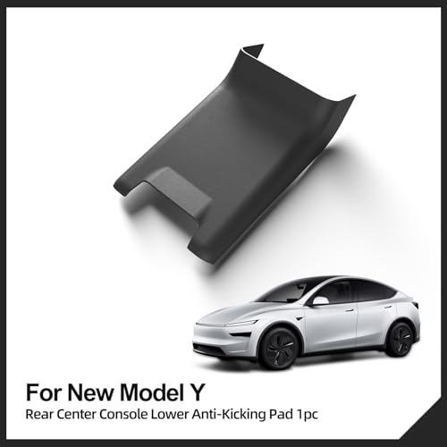 LUCKEASY Rear Console Anti-kick Pad for Tesla Model Y Juniper 2025 2026 | Juniper Accessories, Premium & Performance/Model 3 Highland 2024-2025, Not Fit Standard, TPE Rear Exhaust Protector, Black - size: Rear Anti-kick Pad 1P