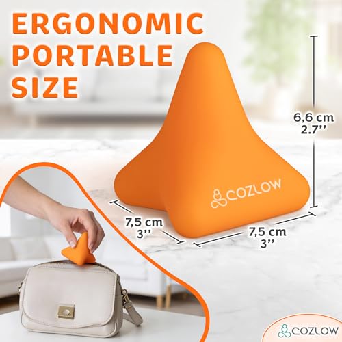 Trigger Point Massage Tool - Pyramid Shaped 4 Point Massager Ball - Muscle Knot Release - Myofascial Wellness Therapy - Back, Feet, Psoas Pain - color: Orange - Style D