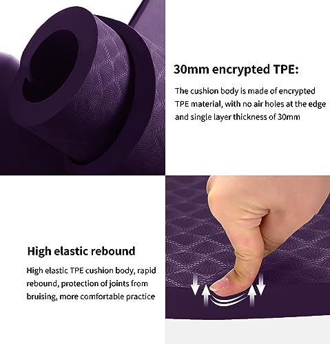 nuveti Large Exercise Mat - 15mm/20mm/30mm Thick Yoga Mat | Workout Mat for Fitness, Yoga, Pilates, Stretching & Floor Exercises for Women & Men with Free Carrying Bag - color: DarkPurple, size: 183X80X20MM