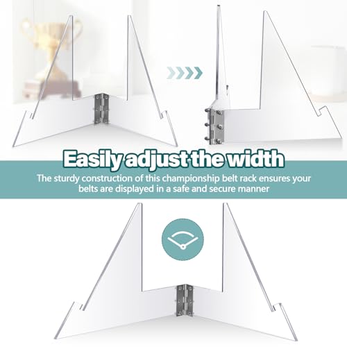 RattanView Acrylic Championship Belt Display Stand, High Flexibility Wrestling Champion Belt Rack for Heavy Duty Wrestling and Football Trophies for Sport Football Boxing and So on