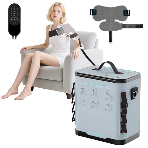 ICYTHRP Programmable Timer Cold Therapy Machine for Shoulder w/Quiet Pump | FSA Eligible HSA, Portable Ice Machine for Shoulder After Surgery, Shoulder Replacement Recovery System with Shoulder Pad