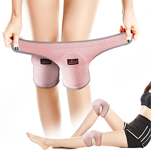 HUEGLO Dance Volleyball Knee Pads for Women,Soft Cushion for Work,Pink,M | Adult Soft Sponge Pads Prevents Floor Burns,Adjustable Breathable Velcro Straps for Secure Fit.Comfortable for Men Dance,Pole - color: Pink, size: Medium