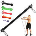 Resistance Band Bar, Portable 43 Inch Pilates Bar with Resistance Bands Home Gym Workouts Stick Squat Yoga Pilates Flexbands Kit for Full Body Shaping - color: 43 Inch Bar + 5PCS Resistance Bands
