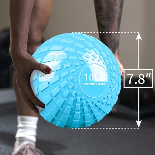 Medicine Ball 8, 10 lbs Slam Ball Weighted Balls for Exercise Strength and Crossfit Workout - color: Dynamic Green, size: 10 LB