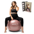 BABYGO Birthing Ball - Pregnancy Yoga Labor & Exercise Ball & Book Set Trimester Targeting, Maternity Physio, Birth & Recovery Plan Included Anti Burst Eco Friendly - color: Rosewood, size: 65cm - Manual