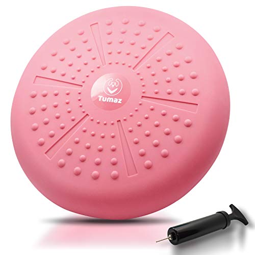 Tumaz Wobble Cushion - Wiggle Seat to Improve Sitting Posture & Stay Focused for Sensory Kids, Balance Disc to Core Strength & Flexible Seating [Extra Thick Balance Board, Pump Included Wobble Board] | Extra Thick | Supports Active Sitting | For Sensory K