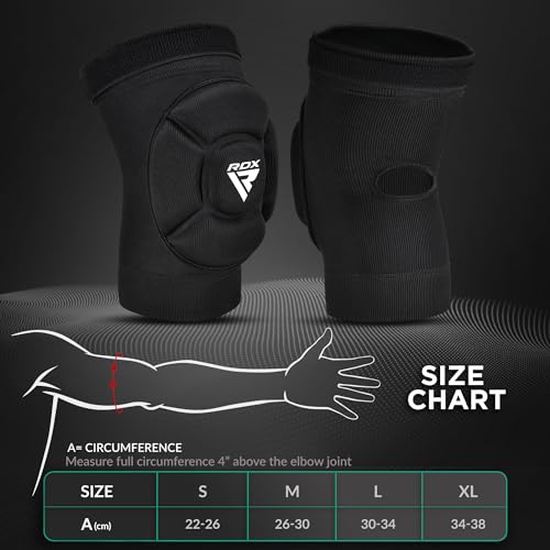 RDX Elbow Pads, Muay Thai MMA Kickboxing Sparring Elbow Guard, Martial Arts Striking Protection,Wrestling Basketball Adjustable MTB Volleyball Compression Padded Sleeve, Men Women - color: Black White, size: X-Large